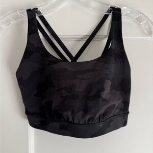 Lululemon Black Camouflage Sports Bra